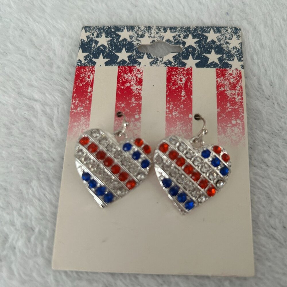 Beautyful American Heart Earrings - Womens Fashion Jewelry US accessories